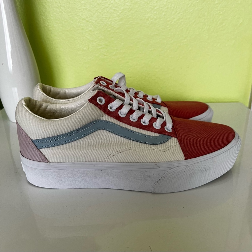 pastel color block vans